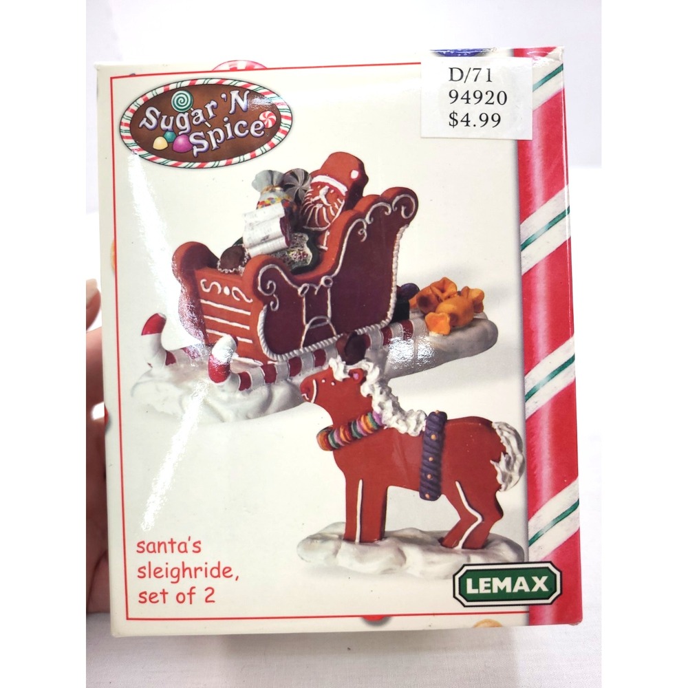 LEMAX Christmas Village Accessories Sugar n Spice Santas Sleighride Retired 2004